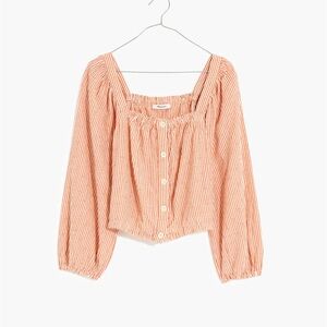 Madewell Orange Striped Blouse